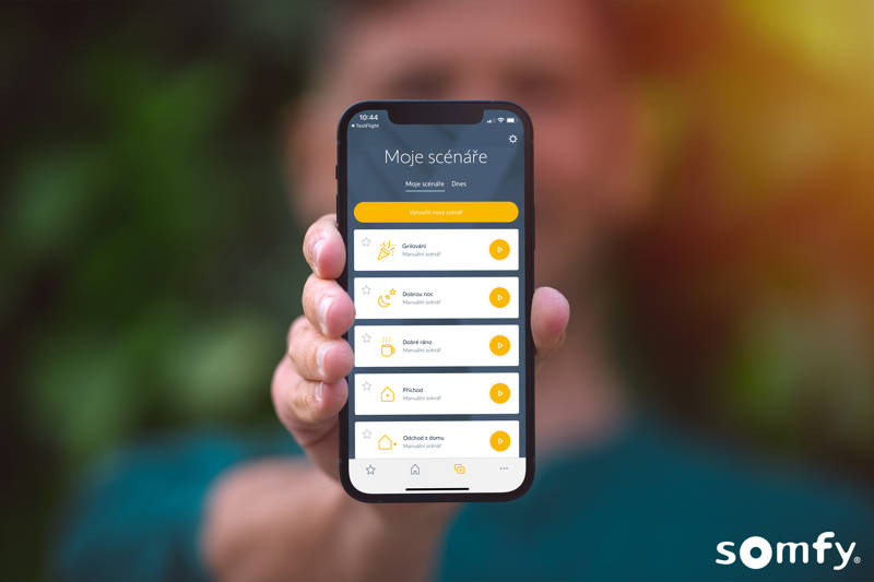 Scenáre Somfy TaHoma v aplikácii